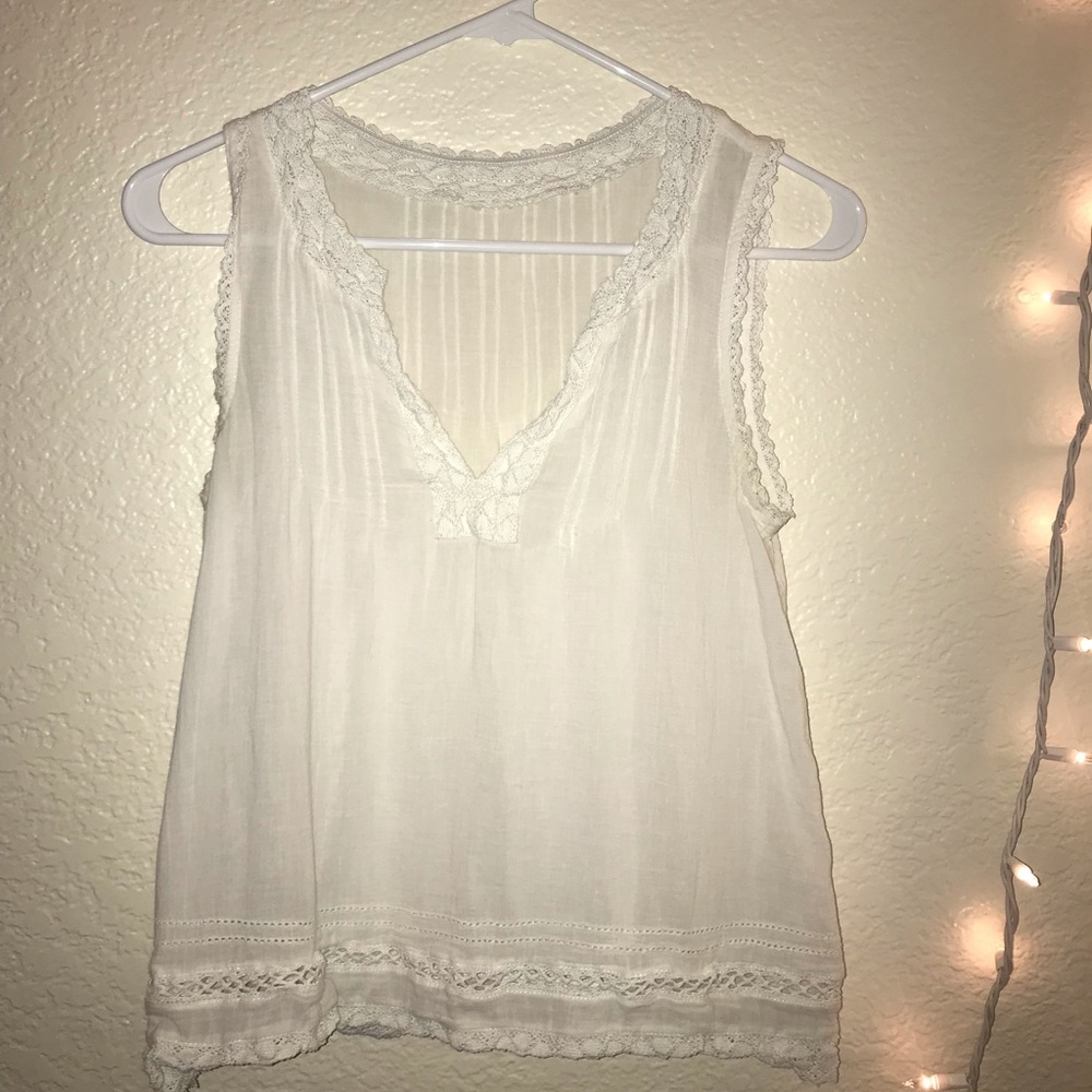White lace detail tank